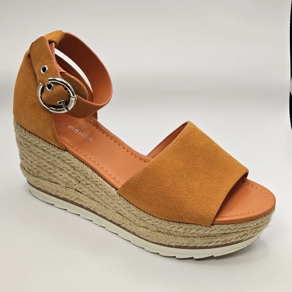 Marc Fisher Orange Wedge Sandals